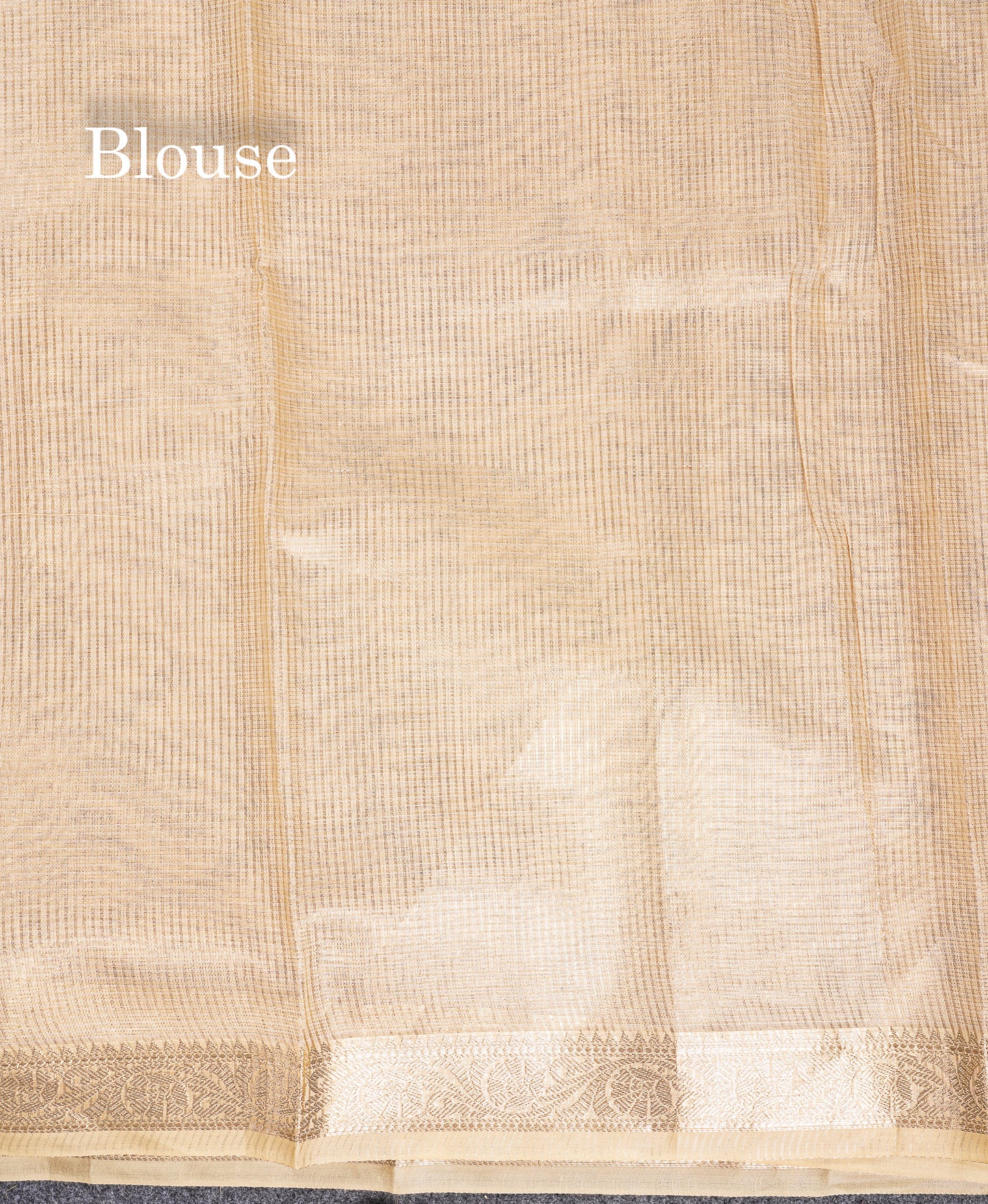 Beautiful Cream Sandal Tissue Cotton Mix Saree With Small Border