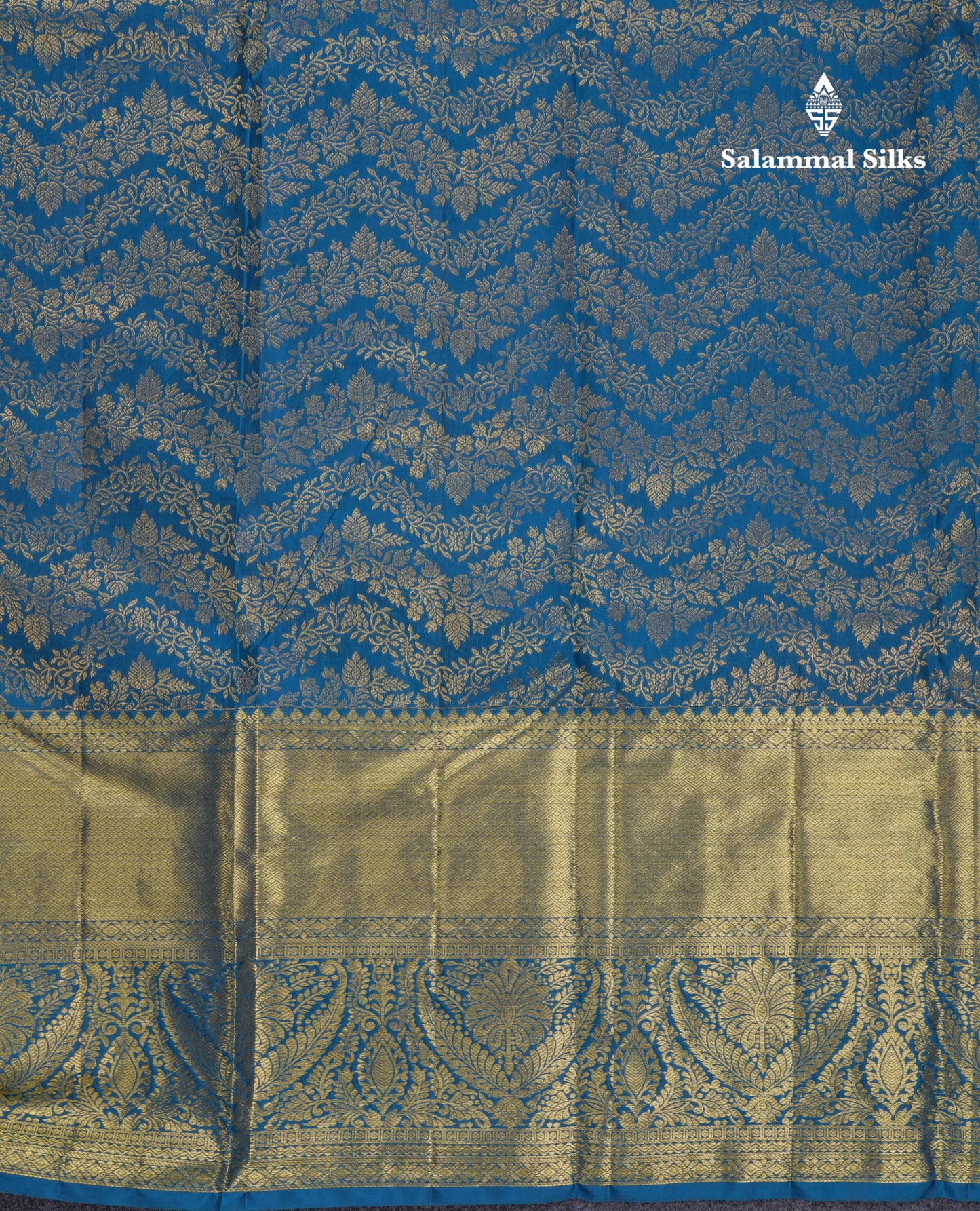 Beautiful Peacock Blue Bridal Pure Kanjivaram Silk Saree With Traditional Evening Morning Border
