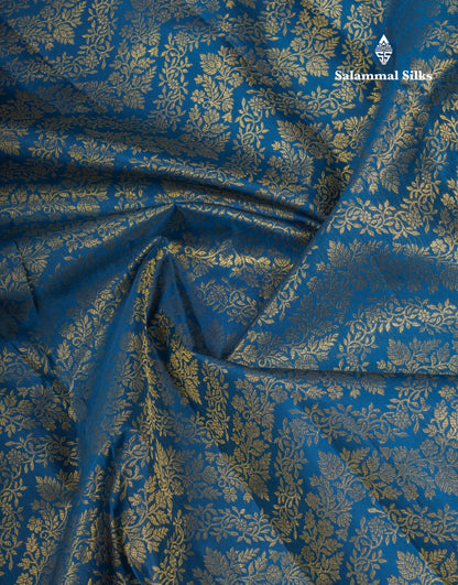 Beautiful Peacock Blue Bridal Pure Kanjivaram Silk Saree With Traditional Evening Morning Border
