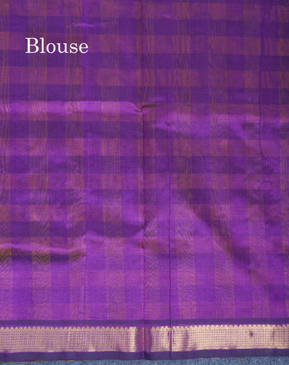 Beautiful Paalum Pazham Checks Handloom Pure Silk Cotton Saree With Traditional Small Border