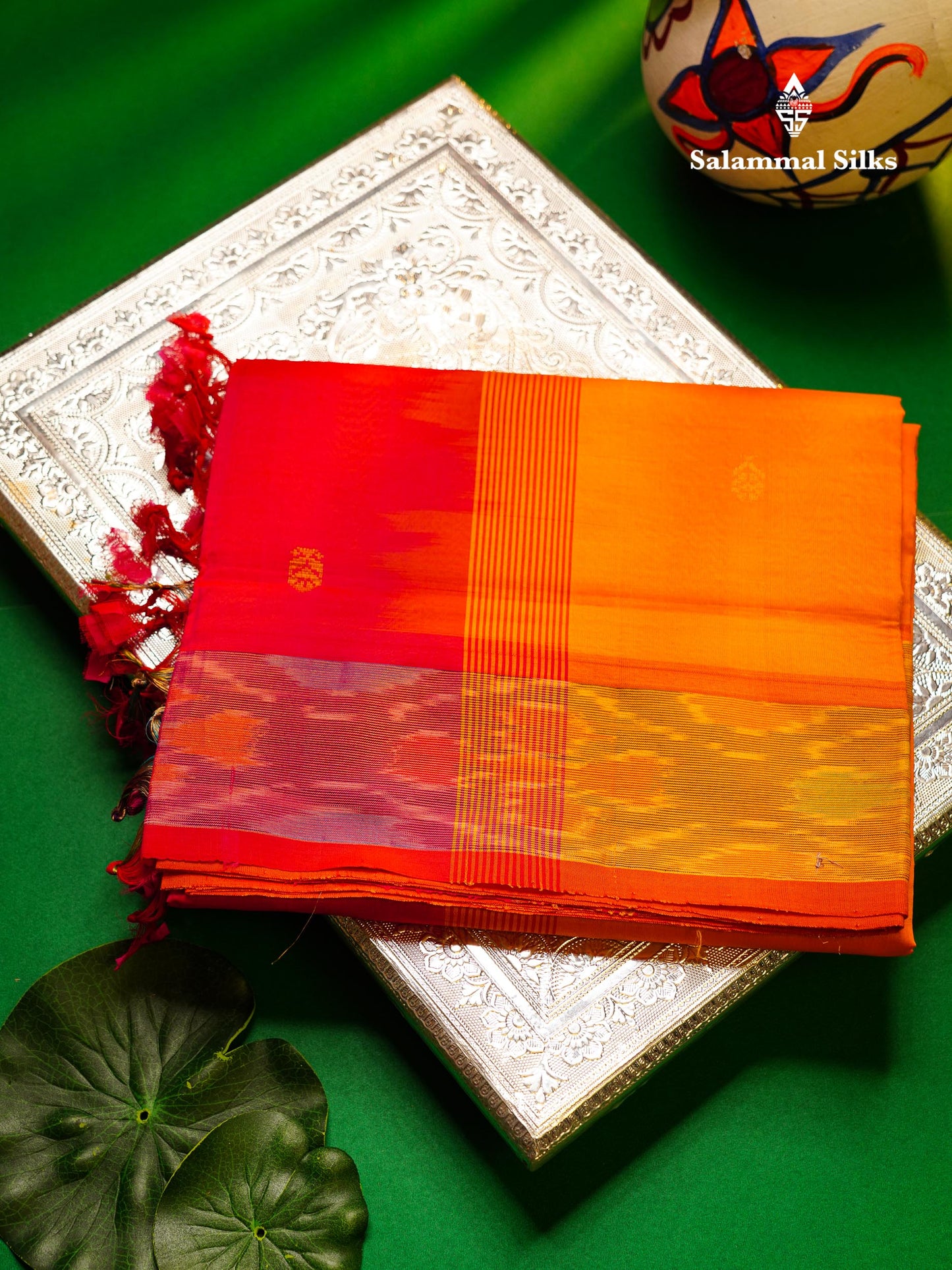 Beautiful Royal Blue Semi Silk Cotton Saree With Contrast Mustard Yellow Blouse