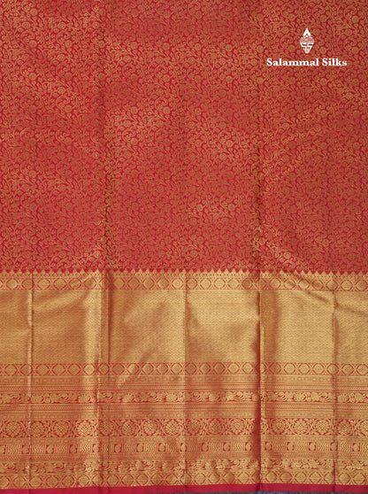Beautiful Maroon Bridal Pure Kanjivaram Silk Saree With Traditional Evening Morning Border