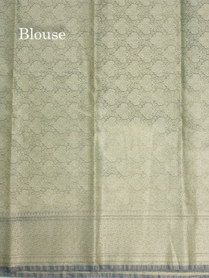 Blue Shade Plain Tissue Saree With Fancy Border