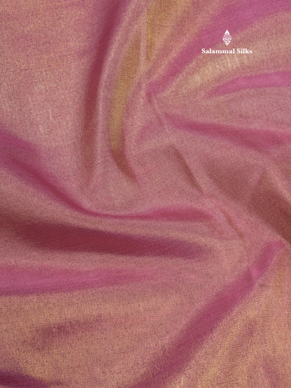 Parrot Green Plain Tissue Saree With Fancy Silver Border