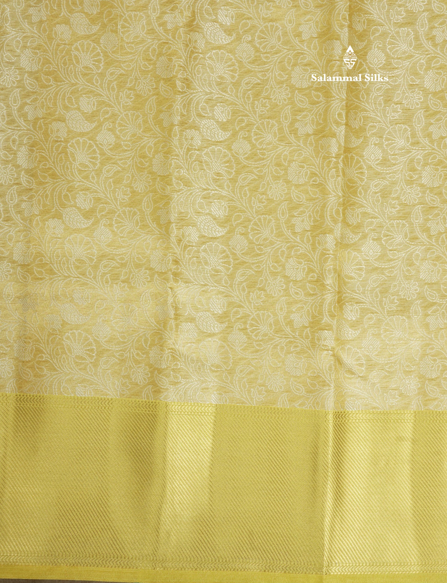 Gold Colour Tissue Silk Mix Saree With Contrast Golden Yellow Border