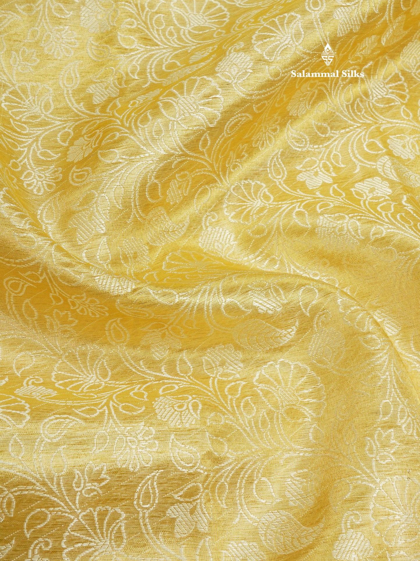 Gold Colour Tissue Silk Mix Saree With Contrast Golden Yellow Border