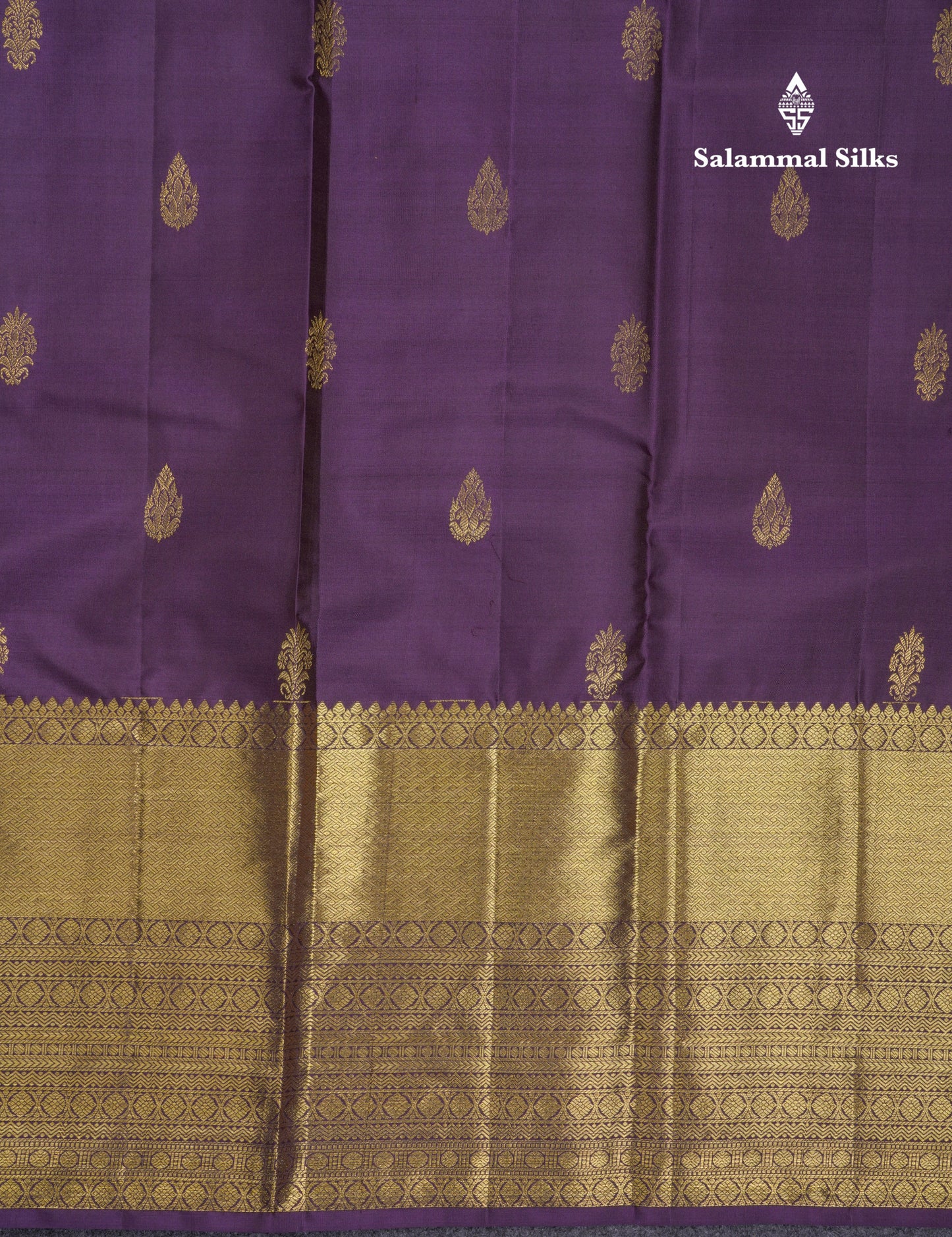 Beautiful Dark Violet Pure Kanjivaram Silk Saree With Traditional Evening Morning Border