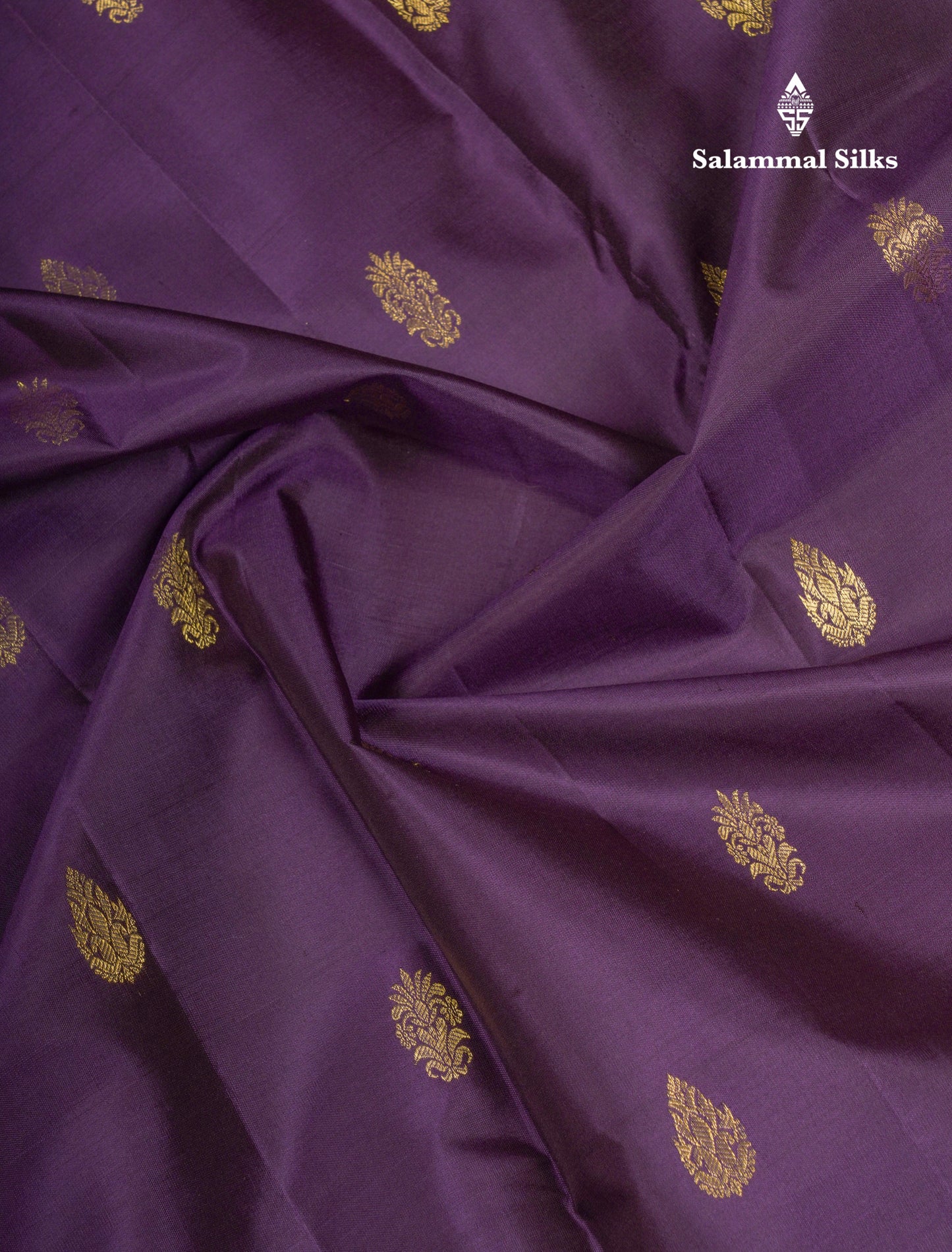 Beautiful Dark Violet Pure Kanjivaram Silk Saree With Traditional Evening Morning Border