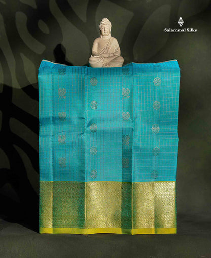 Pure Silk Pattu Pavadai - Ramar Blue Colour | 0-2 Years