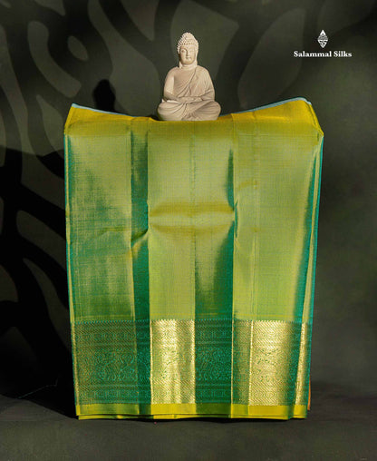 Pure Silk Pattu Pavadai - Ramar Blue Colour | 0-2 Years