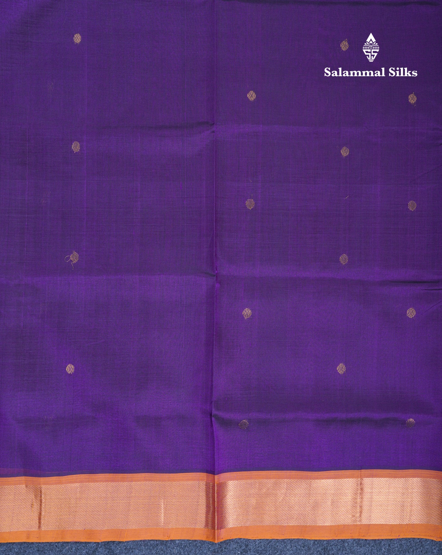 Dark Purple Pure Silk Cotton Saree With Contrast Mustard Yellow Blouse
