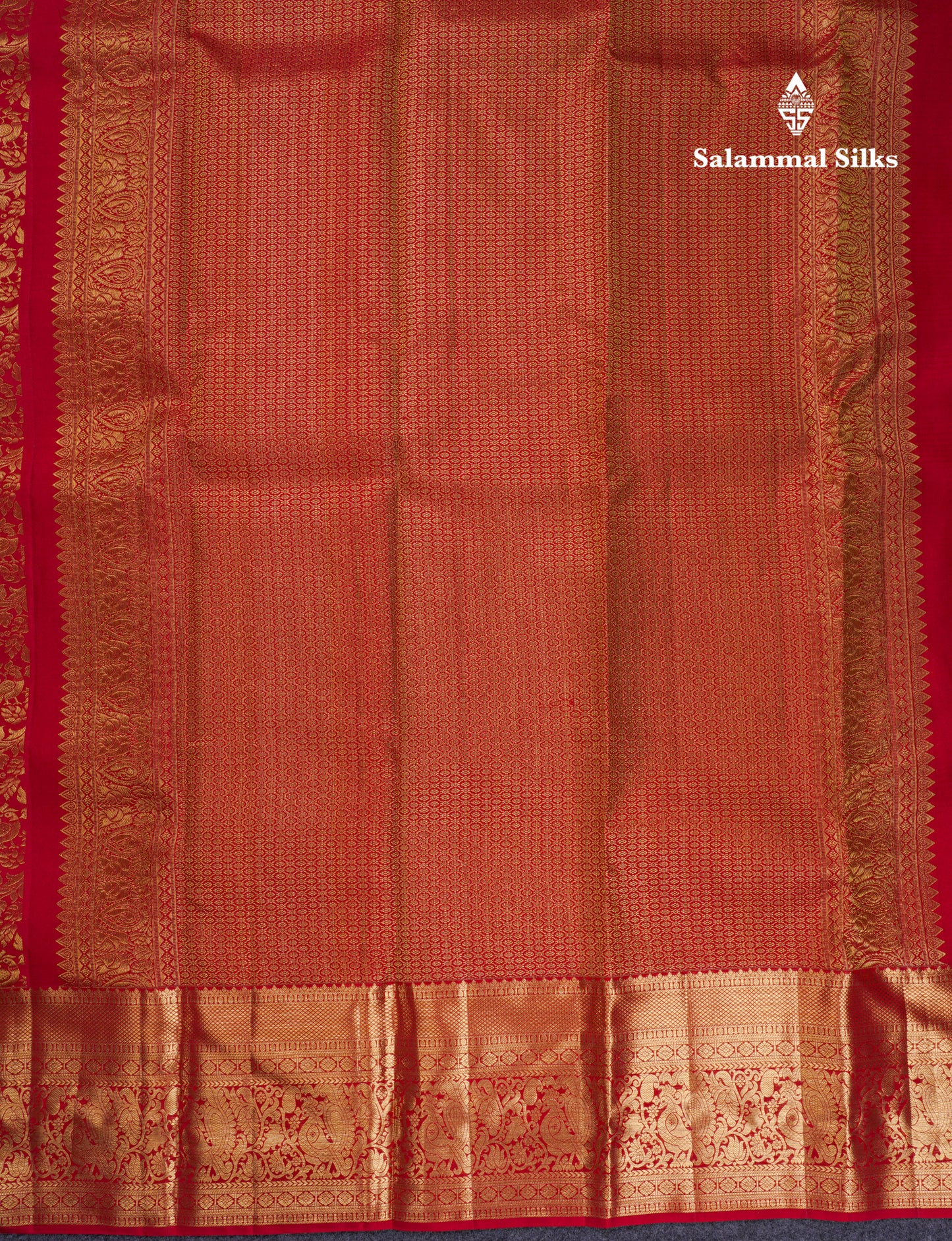 Beautiful Red Bridal Pure Kanjivaram Silk Saree With Traditional Border