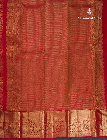 Beautiful Red Bridal Pure Kanjivaram Silk Saree With Traditional Border