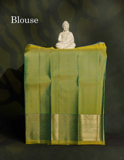 Pure Silk Pattu Pavadai - Dual Tone Ramar Blue Colour | 0-2 Years