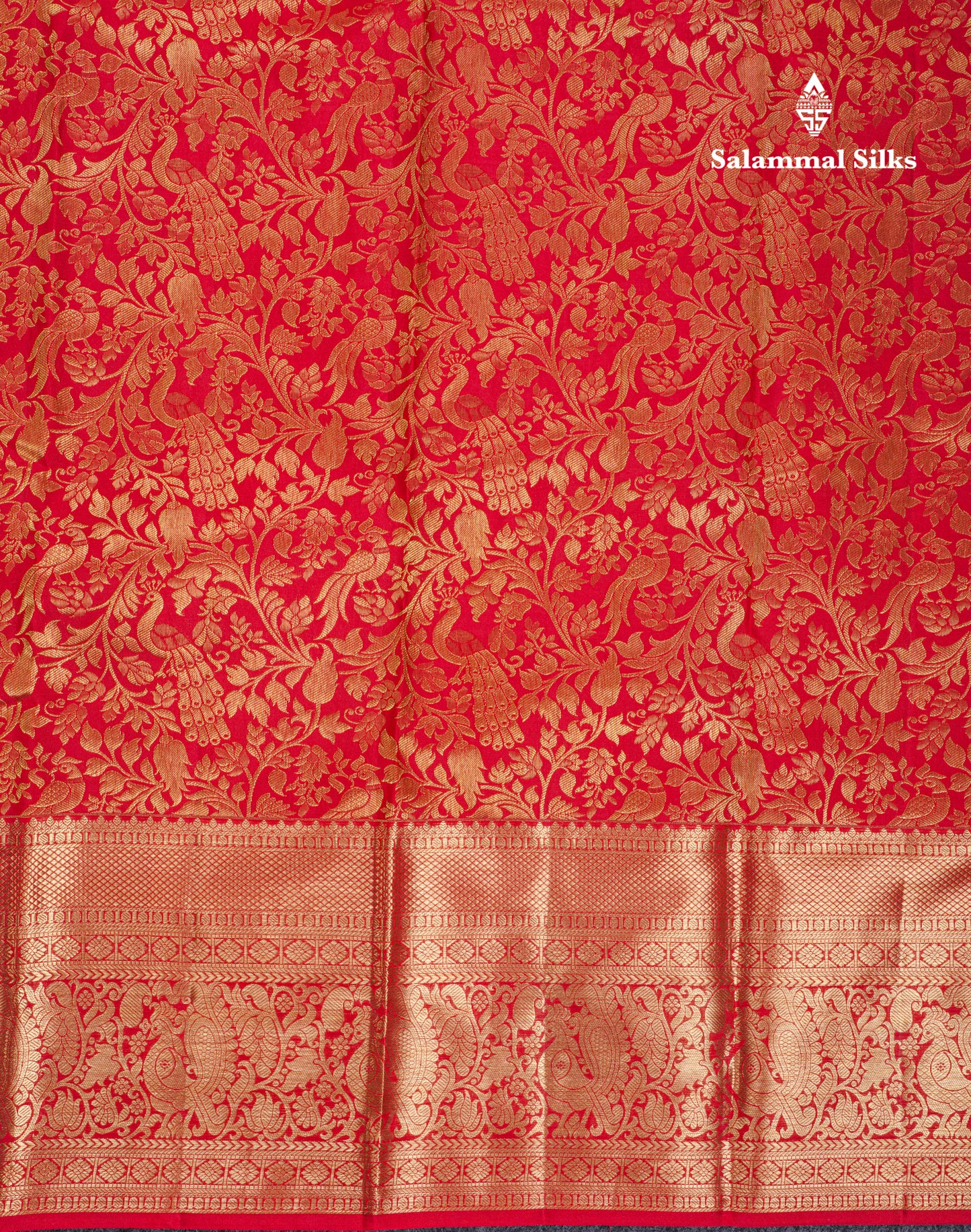 Beautiful Red Bridal Pure Kanjivaram Silk Saree With Traditional Border