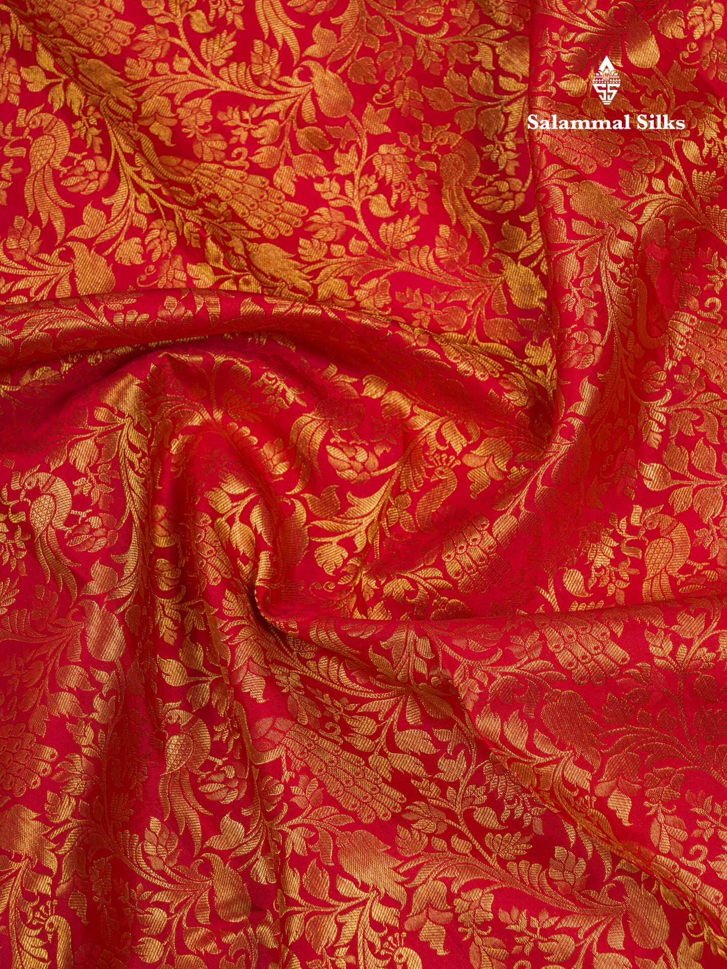 Beautiful Red Bridal Pure Kanjivaram Silk Saree With Traditional Border