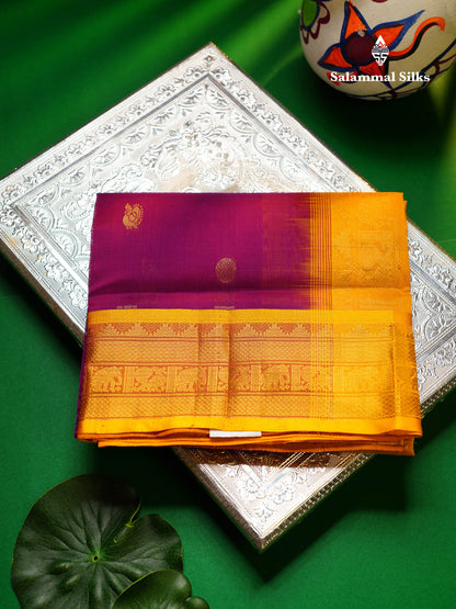 Beautiful Vadamalli Semi Silk Cotton Saree With Contrast Yellow Traditional Evening Morning Border
