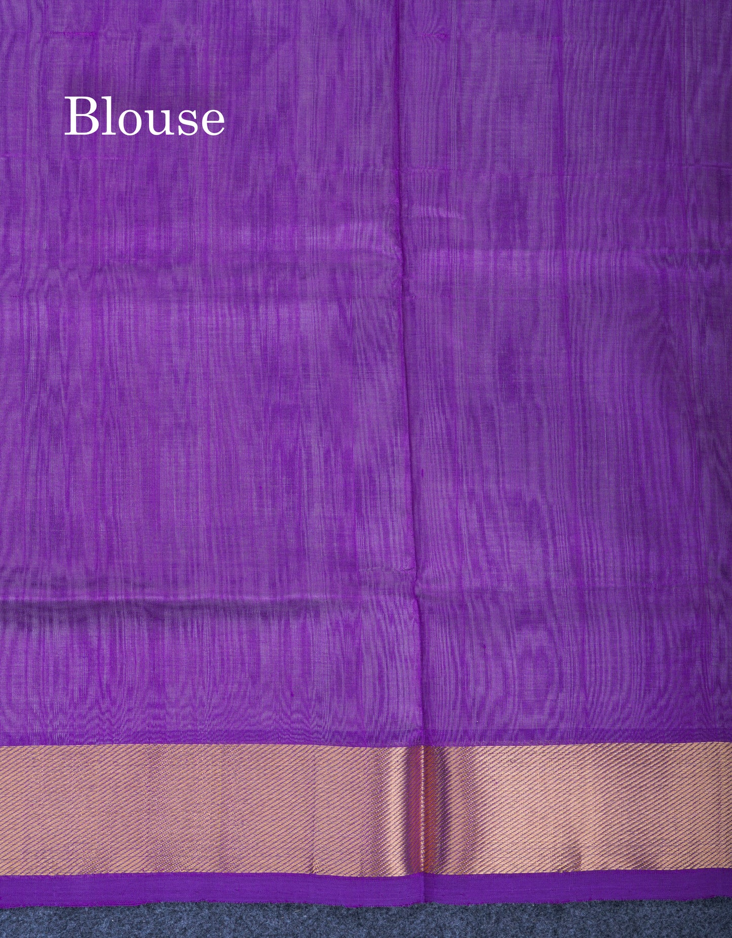 Half White Plain Pure Silk Cotton Saree With Contrast Purple Blouse