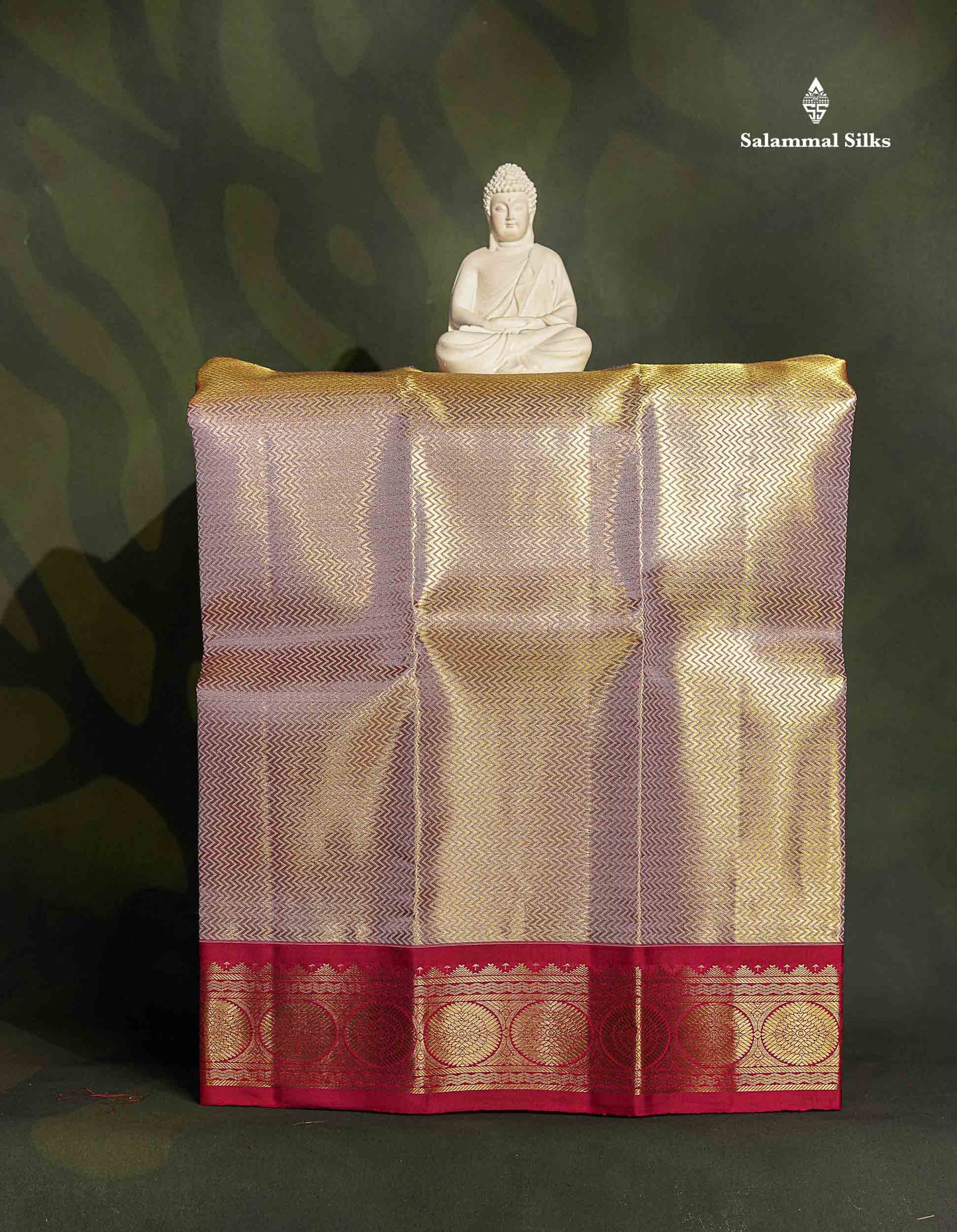 Pure Silk Pattu Pavadai - Gold Colour Body Tissue With Baby Pink Border | 0-2 Years