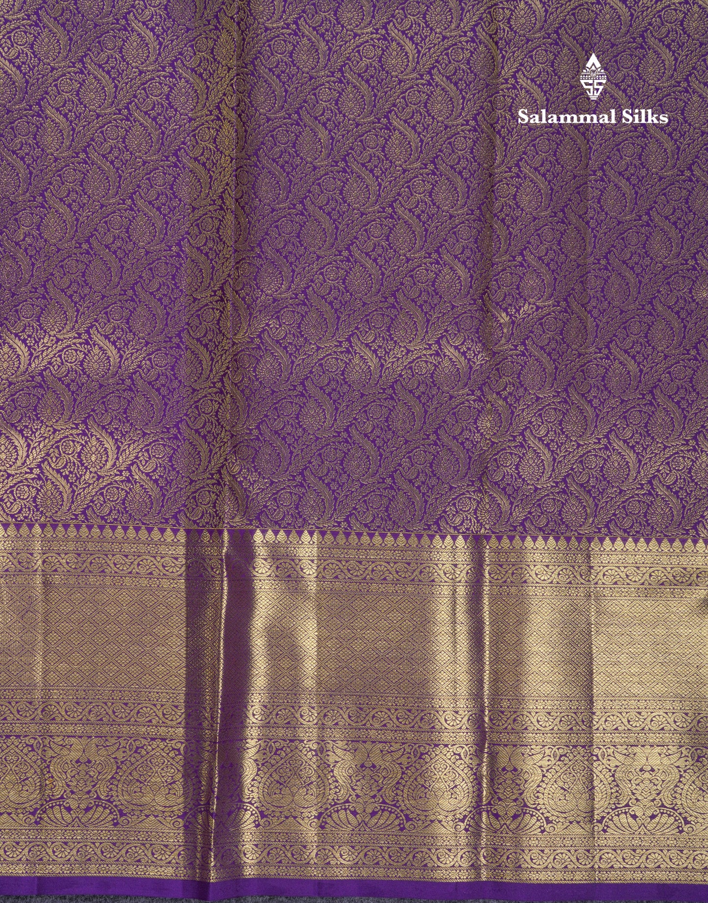 Beautiful Violet Bridal Pure Kanjivaram Silk Saree With Traditional Evening Morning Border