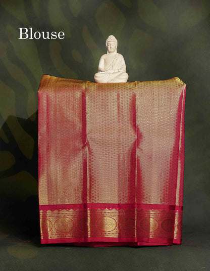 Pure Silk Pattu Pavadai - Light Lavender Colour Body Tissue With Pink Border | 0-2 Years