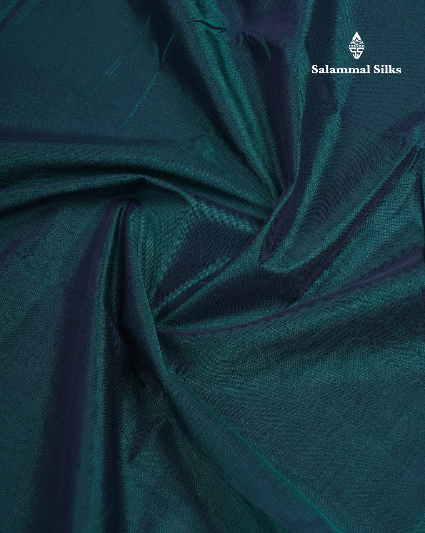 Bottle Green Plain Pure Silk Cotton Saree With Contrast Parrot Green Blouse