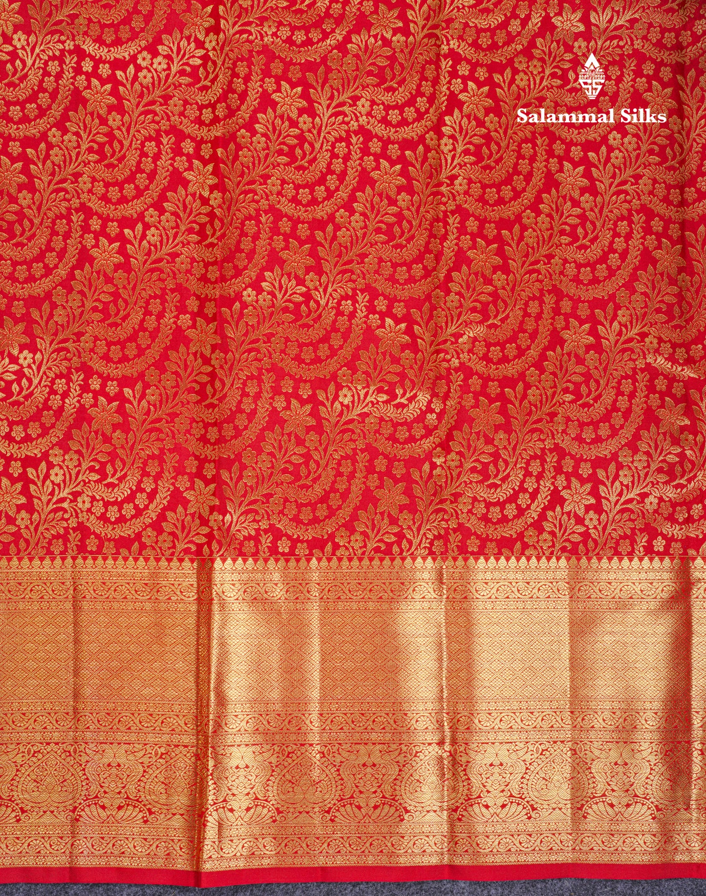Beautiful Chilly Red Bridal Pure Kanjivaram Silk Saree With Traditional Evening Morning Border
