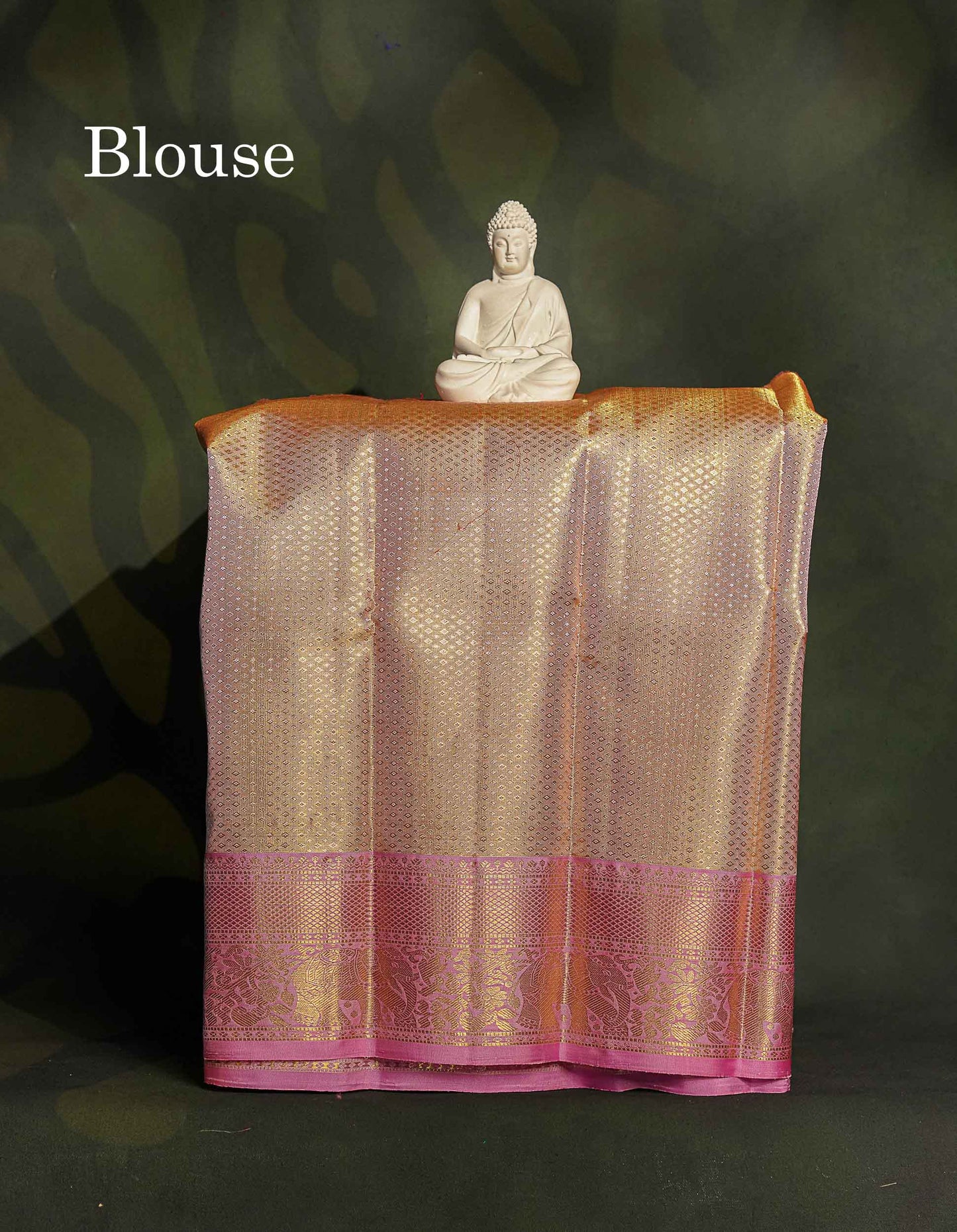 Pure Silk Pattu Pavadai - Gold Colour Body Tissue With Baby Pink Border | 0-2 Years