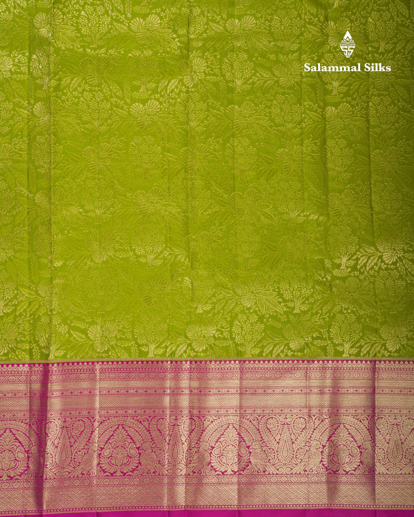 Beautiful Olive Green Bridal Pure Kanjivaram Silk Saree With Contrast Pink Traditional Evening Morning Border