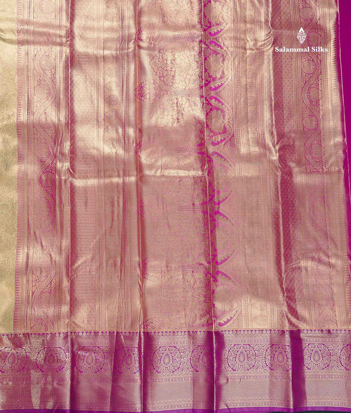 Tissue Bridal Semi Silk Saree - Light Olive Green Colour Body With Contrast Vadamalli Border
