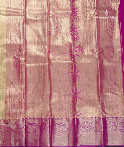 Tissue Bridal Semi Silk Saree - Light Olive Green Colour Body With Contrast Vadamalli Border