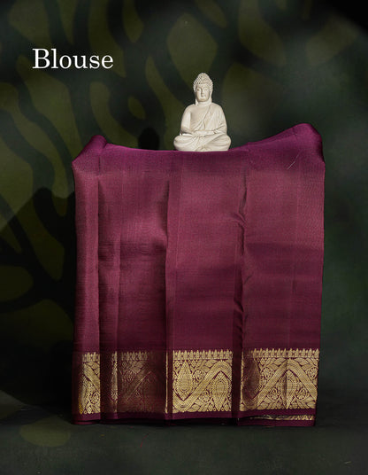 Pure Silk Pattu Pavadai - Manthulir Green Colour Body Butta With Dark Magenta Border | 0-2 Years