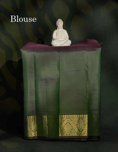 Pure Silk Pattu Pavadai - Manthulir Green Colour Body Butta With Dark Magenta Border | 0-2 Years