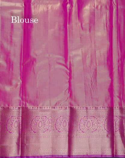 Tissue Bridal Semi Silk Saree - Light Olive Green Colour Body With Contrast Vadamalli Border