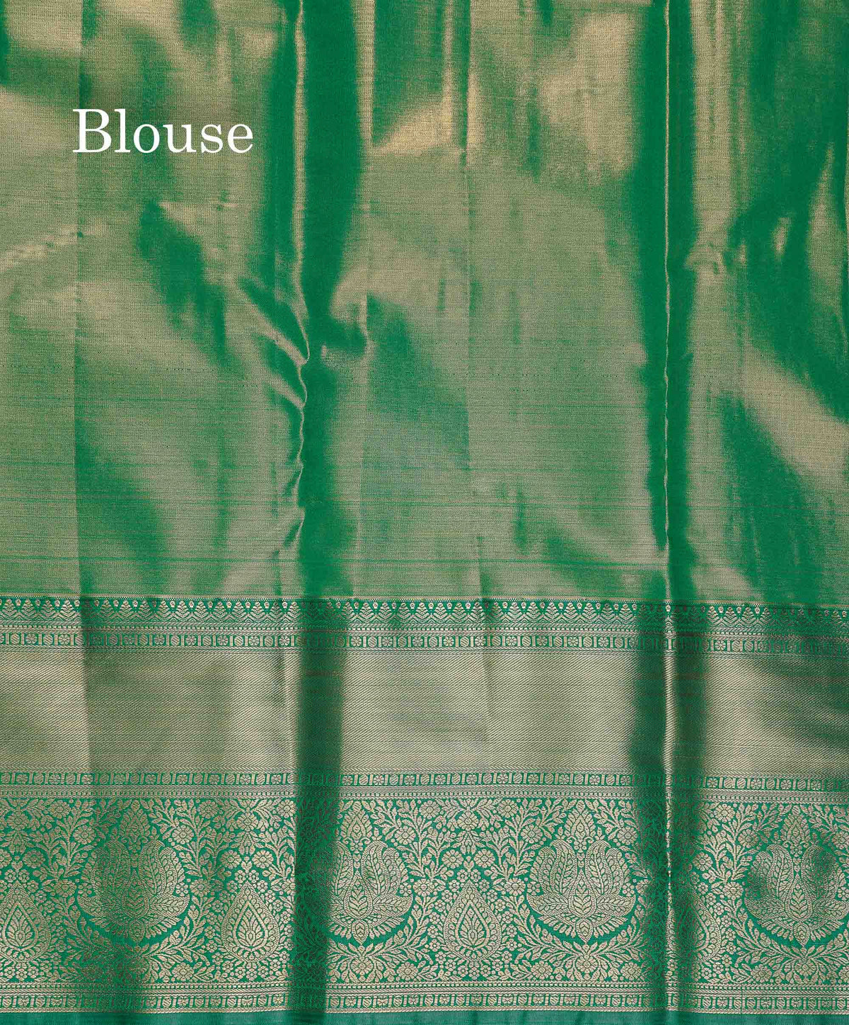 Tissue Bridal Semi Silk Saree - Peach Colour Body With Contrast Green Border