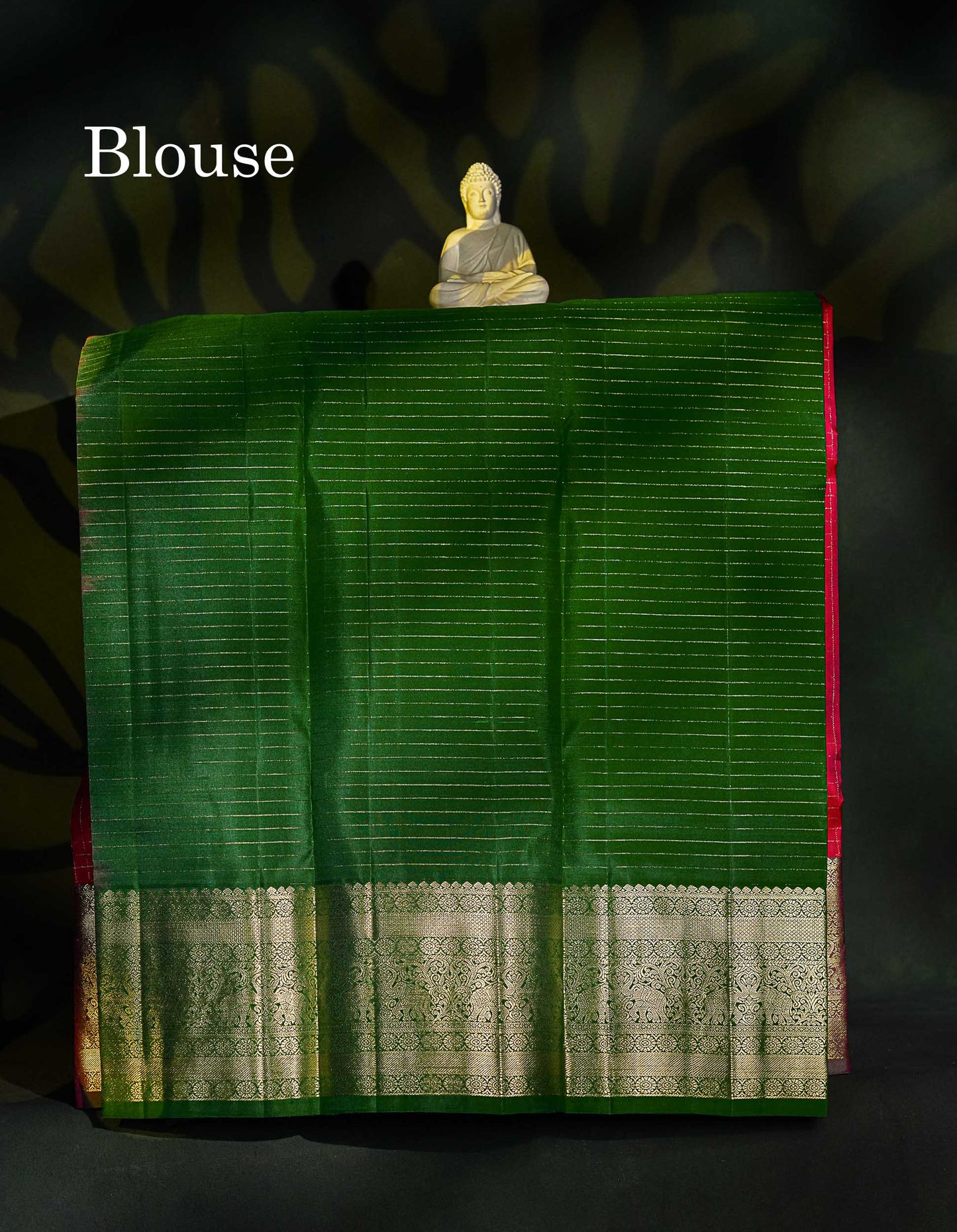 Pure Silk Pattu Pavadai - Redish Pink Checks With Butta & Bottle Green Blouse | 5-9 Years