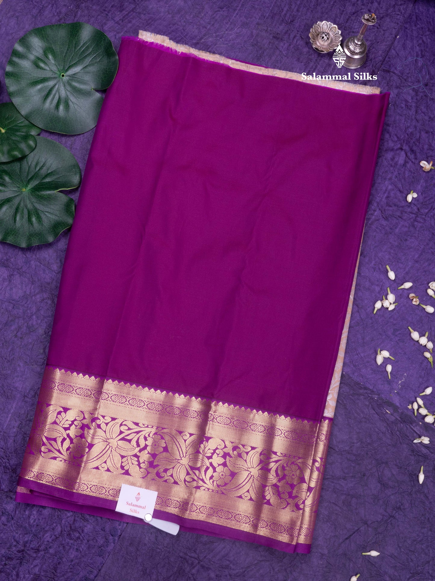 Semi Silk Pattu Pavadai (Peach)with Magenta colour Blouse 27"