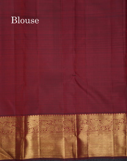 Beautiful Dark Maroon Menakari Work Bridal Pure Kanjivaram Silk Saree With Traditional Border