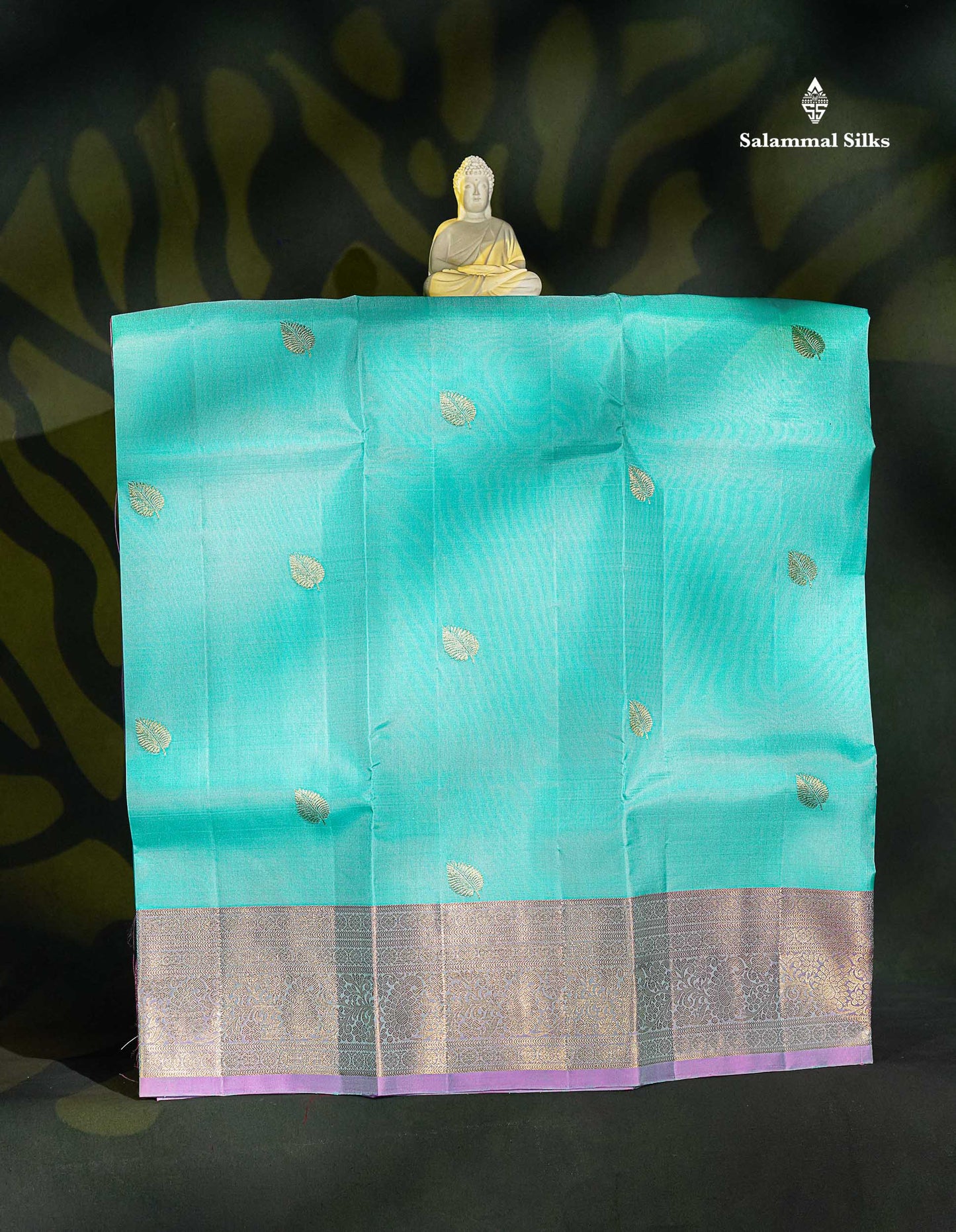 Pure Silk Pattu Pavadai - Sea Green Colour Body With Butta & Pink Blouse | 5-9 Years 