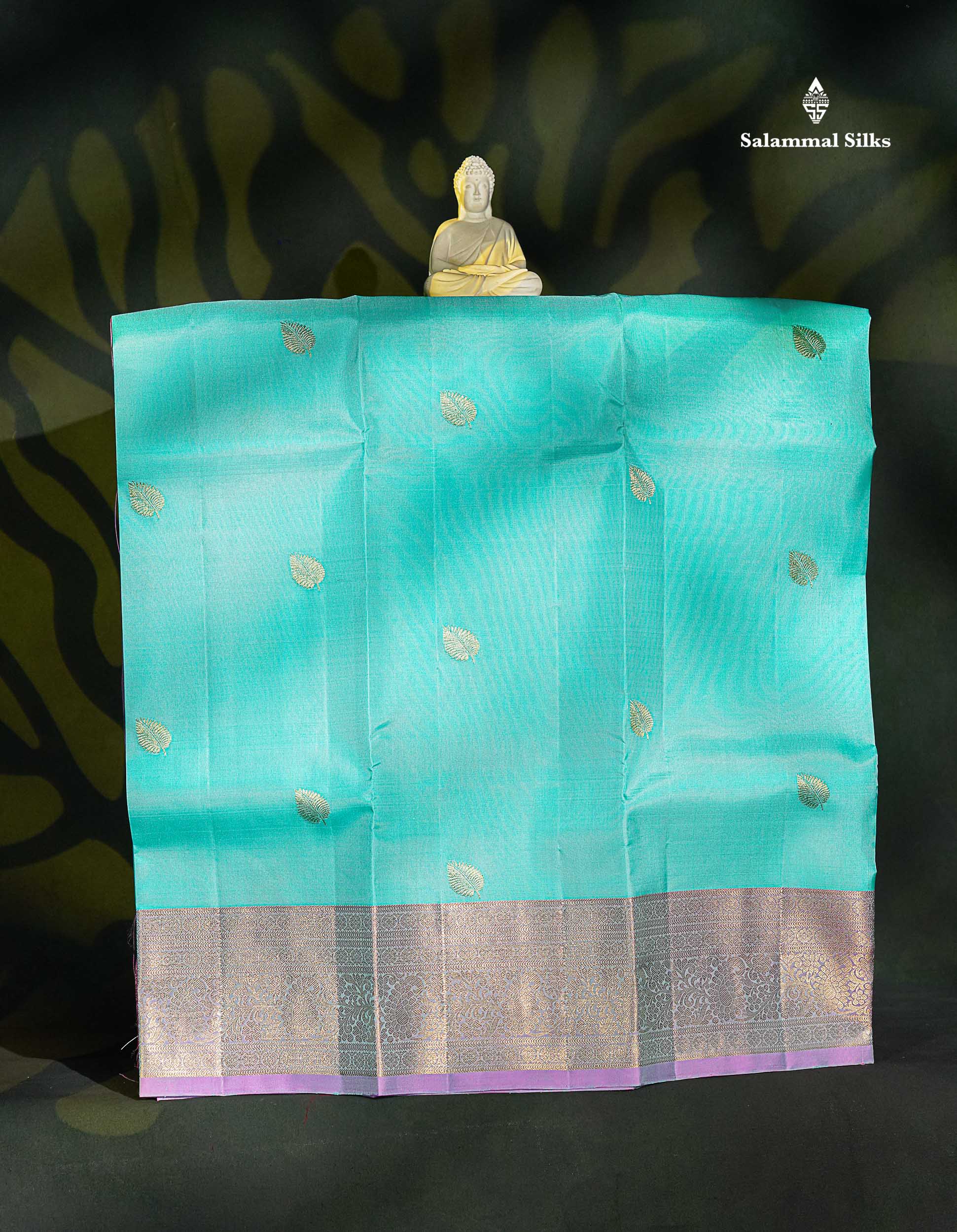 Pure Silk Pattu Pavadai - Sea Green Colour Body With Butta & Pink Blouse | 5-9 Years 