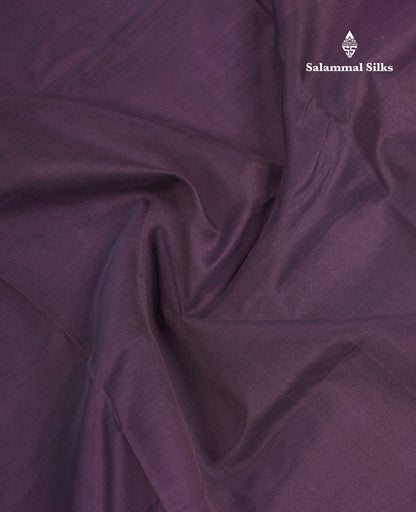 Dark Brown Plain Pure Silk Cotton Saree With Contrast Magenta Pink Blouse