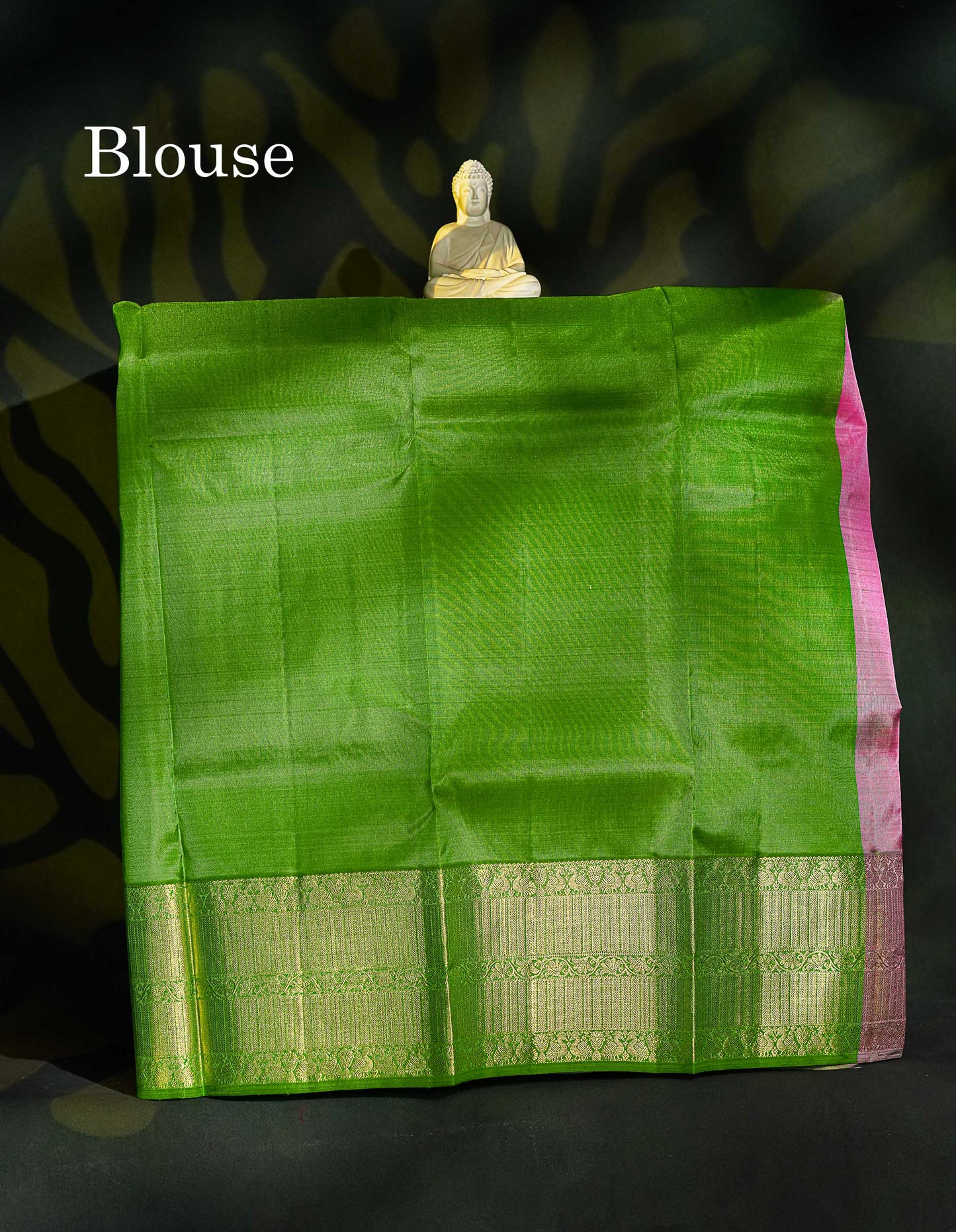 Pure Silk Pattu Pavadai - Light Pink Colour Body With Butta & Parrot Green Blouse | 5-9 Years