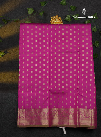 Beautiful Pure Silk Pattu Pavadai (Light Pink) With Contrast Light Peach Blouse 45"