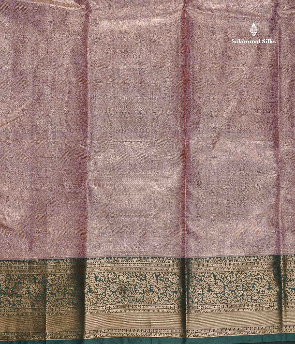 Tissue Bridal Semi Silk Saree - Light Lavender Colour Body With Contrast Bottle Green Border