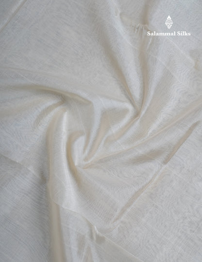 Half White Plain Pure Silk Cotton Saree With Contrast Bottle Green Blouse