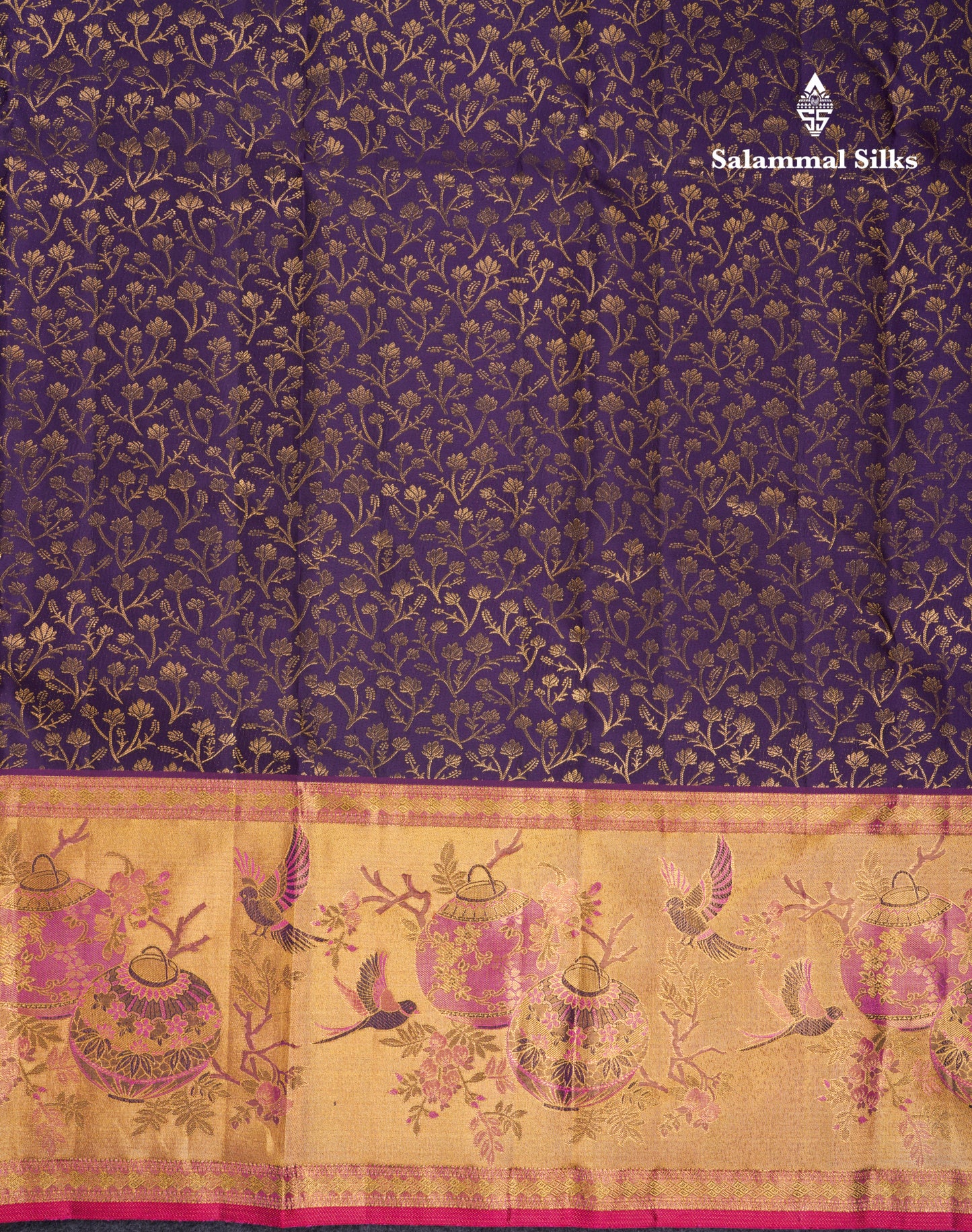 Beautiful Navy Blue Bridal Pure Kanjivaram Silk Saree With Contrast Pink Tissue Fancy Evening Morning Border
