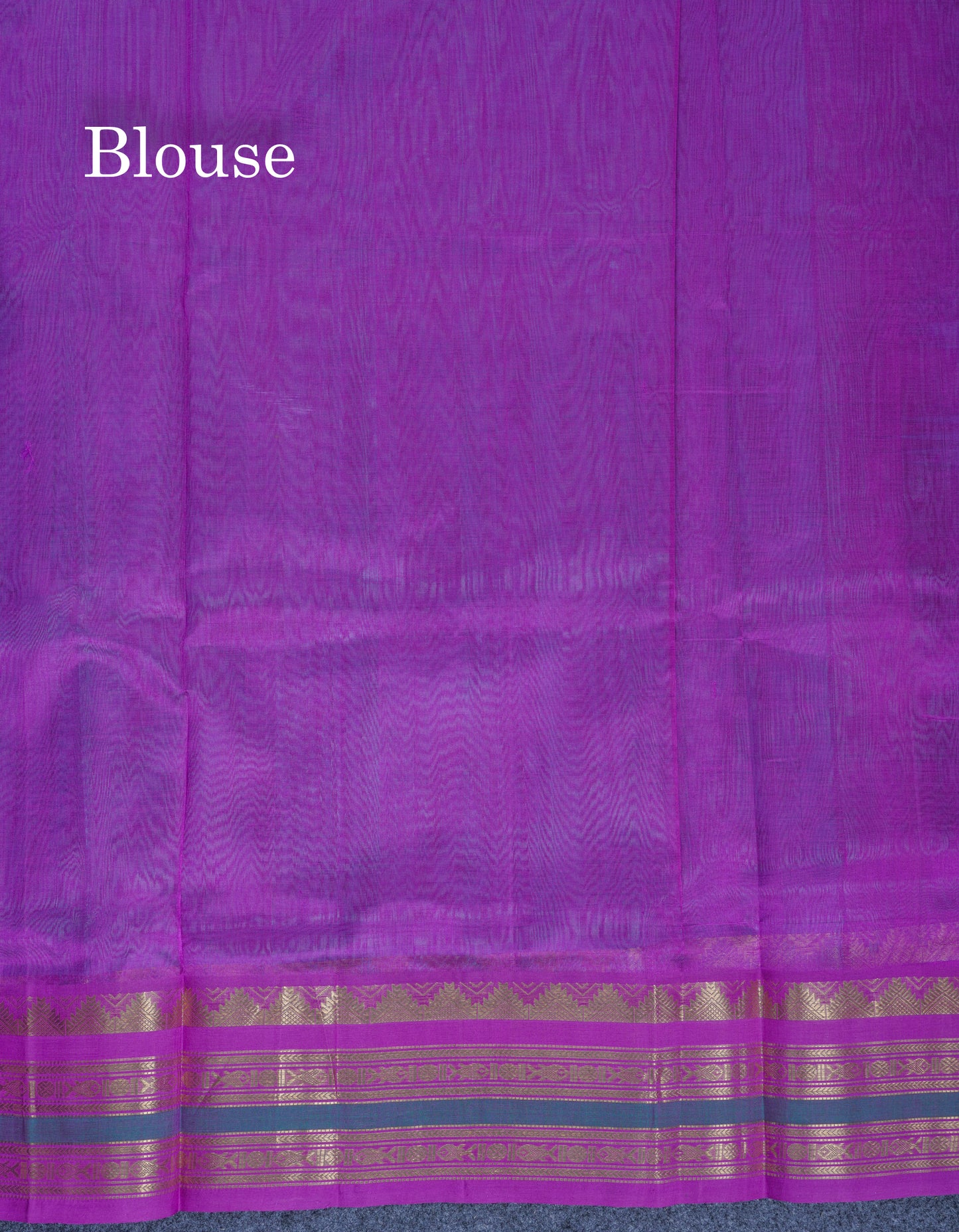 Sky Blue Plain Pure Silk Cotton Saree With Contrast Purple Traditional Border
