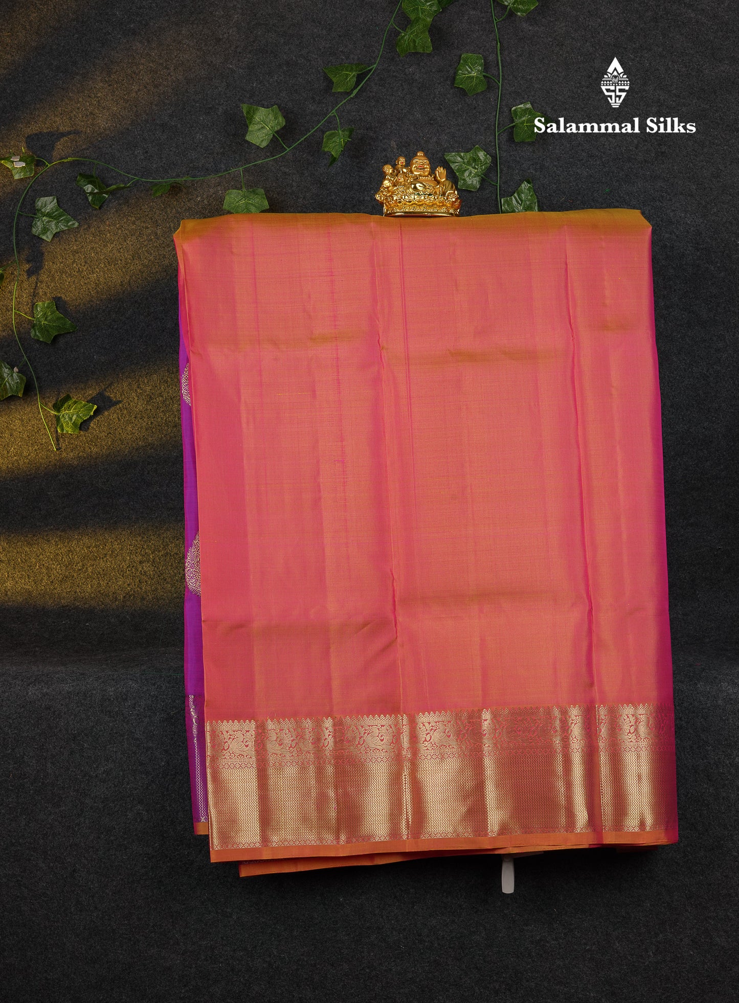 Beautiful Pure Silk Pattu Pavadai (Vadamalli) With Contrast Light Orange Blouse 45"