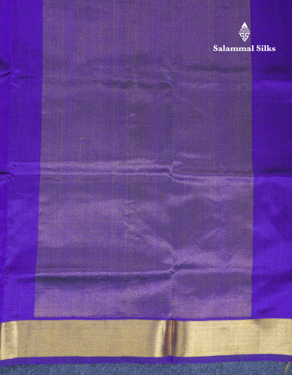 Violet Colour Pure Silk Cotton Saree With Gold Zari Border