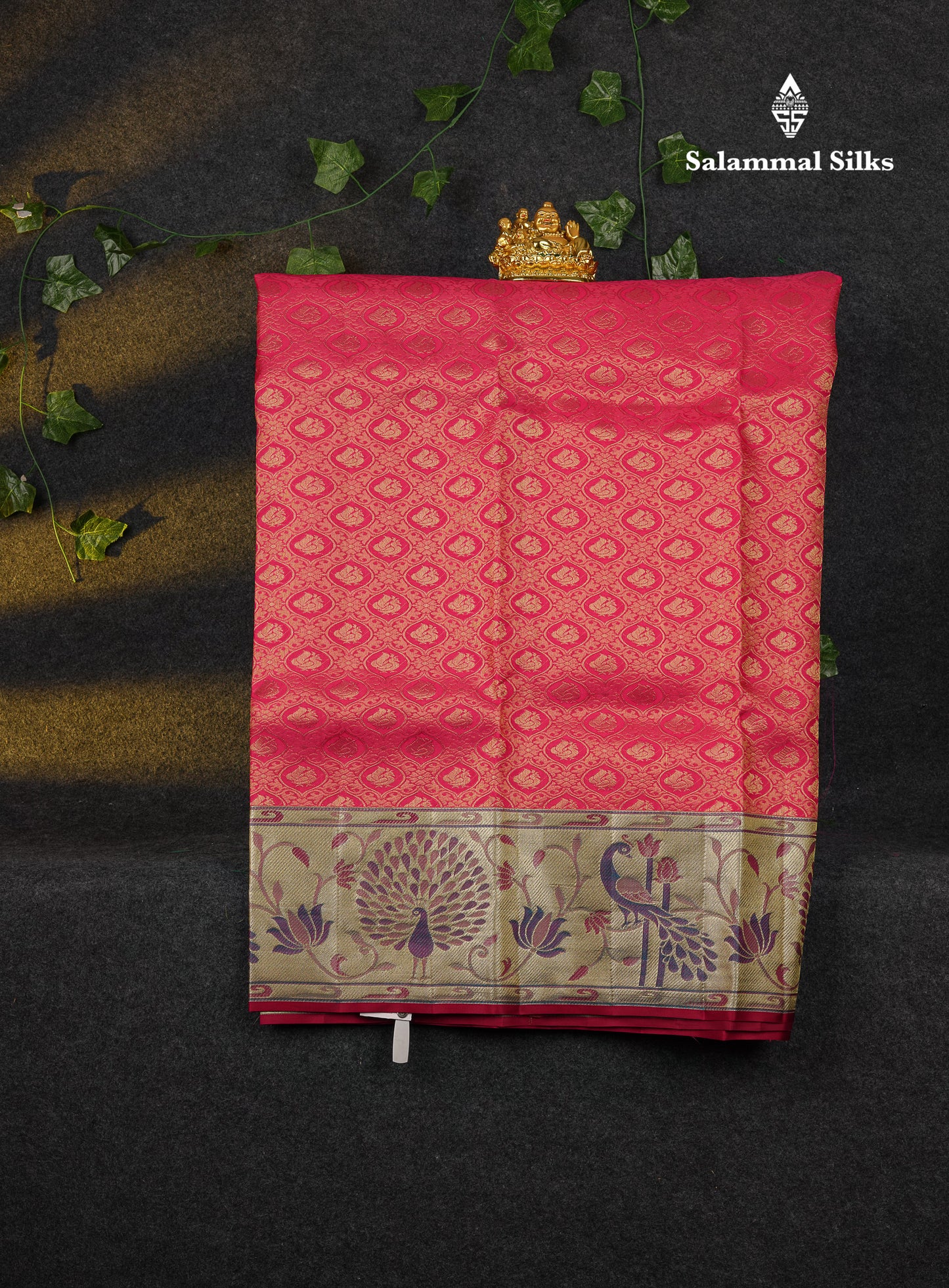 Beautiful Pure Silk Pattu Pavadai (Bottle Green) With Contrast Redish Maroon Blouse 45"